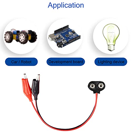 Dkardu 10 PCS 9V Battery Snap Conector para Cabine de Clipes de Alligator Dual para LED DIY DIY CAR