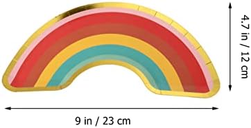 Conjunto de pratos infantis Rainbow Party papel de mesa de mesa de ouro placas de papel redonda de papel bissexual prato de sobremesa gay de papel colorido para lgbtq suprimentos de festa 16pcs Conjunto de talheres portáteis