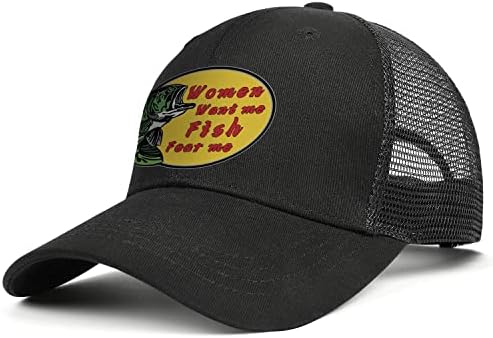 Mulheres querem que eu me peixe me tema chapéu para homens, chapéus engraçados de caminhão de caminhão ideal, preto, preto