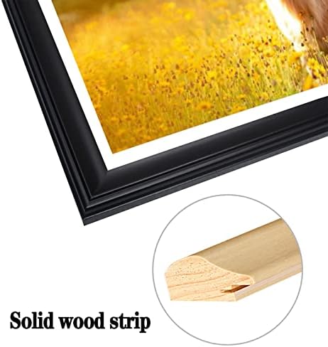 Ltyhhk 12x23 quadros panorâmicos de madeira maciça 11x22 quadro de jornal, exibe imagem11x22 com tapete ou 12x23