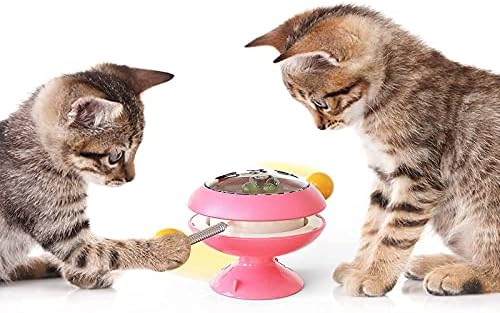 Joofeey Interactive Toys Cat Toy Wheel Food Dispensing Toys Funny Food Catapult Turnatable Toy Toy 1pcs