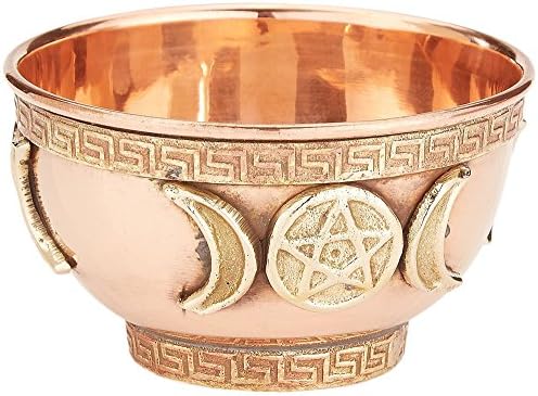 Copper Oferta Bowl 3 , Ótimo para uso do altar, uso ritual, queimador de incenso, tigela manchada, tigela