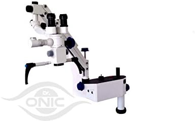 Iluminação LED -Microscópio dental de montagem em paredes 3 etapas, binóculos inclináveis ​​de 0-180 °