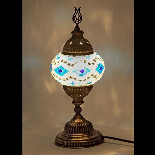 Lâmpada de mosaico - Lâmpada artesanal de 4,5 de Mosaic Sconce de mosaico/luz de parede, estilo marroquino deslumbrante, lanterna em mosaico, bronze, lâmpada de parede para decoração de sala