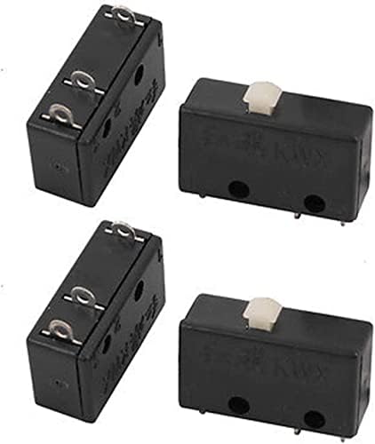 Berrysun Micro Switches 10pcs AC250V/3A 125V/5A SPDT Micro -Switch de limite de limite do Atuador do Atuador Momentário