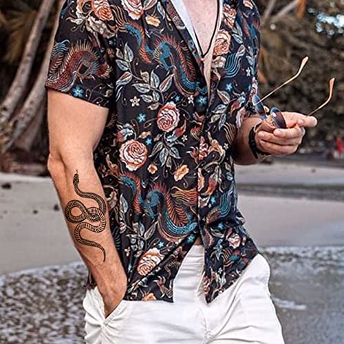 Cargen Snake Realistic Tattoos temporários para homens Homens frios Tattoos de Flor de Tattoo de Tatuo à prova