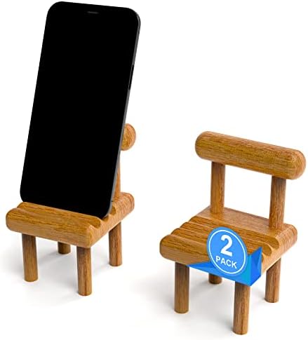 BELINKON MINI CADELA PELE DE TELEFONE DE Cadeira, suporte de mesa de madeira totalmente montado,
