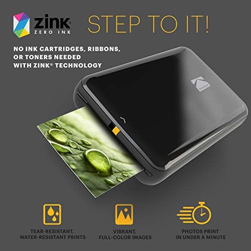 Zink Kodak Step Wireless Photo Printer 2x3 Papel pegajoso e kodak 2 x3 papel fotográfico premium