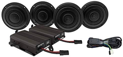 Hogtunes Wild Boar Audio Audio 600 Watt Amplificador - Kit de alto -falante dianteiro e traseiro de 6,5