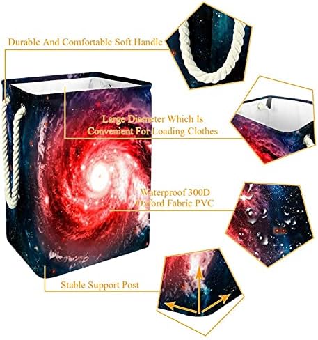 Galáxia de glitter estético Nébulos vermelhos cestas de lavanderia cesto de lavanderia cesto