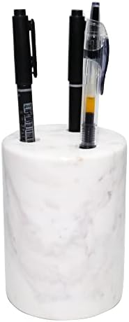 Porta de caneta de mármore natural Stand para mesa luxuosa copo de lápis de mármore para adultos Organizador de