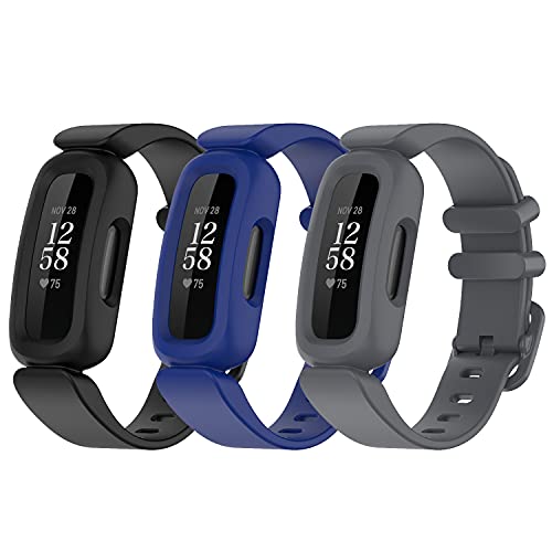 EIEUUK Relógio Bandas compatíveis com Fitbit Ace 3 Tracker for Kids, pulseiras de silicone suaves Substituição de