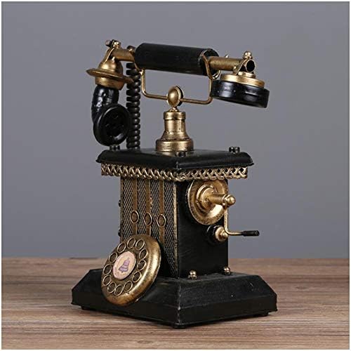 Z & X Modelo de telefonia vintage Modelo de mesa antiga Ornamento de discagem rotativa telefonia de decoração de