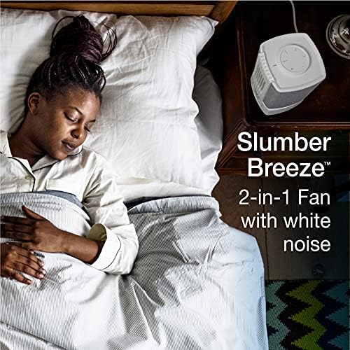 Lasko SB101 Slumberbreeze 2-em 1 Fã de mesa e máquina de ruído branco para melhor sono no quarto e