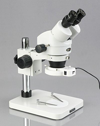 AMSCOPE SM-1BSZZ-64S Microscópio de zoom estéreo binocular profissional, oculares WH10X e WH20X, ampliação de