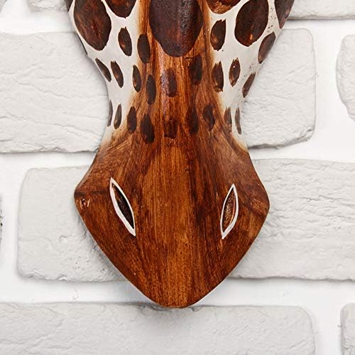 Máscaras africanas máscara de girafa decoração de casa de madeira esculpida na parede de girafas penduradas decoração de safari