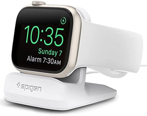 Spigen S350 Stand para Apple Watch Charger Stand Apple Watch Ultra, Série 8/SE2/7/6/SE/5/4/3/2/1 TPU durável com base estável não deslizante - branco