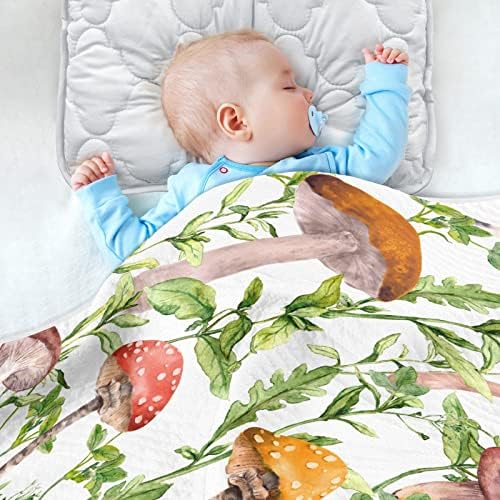 Cobertores de bebê do padrão de cogumelo XIGUA para meninos meninas, 30 x 40 polegadas super macio de