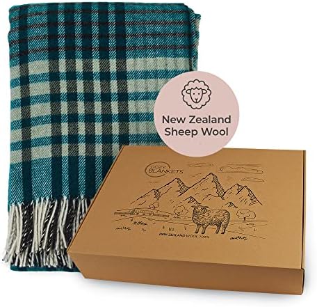 Cobertores aconchegantes | Cobertor de lã/arremesso | Lã da Nova Zelândia | Perfeito para casa e ao ar livre | Cobertor de lã virgem com franjas 55 x79