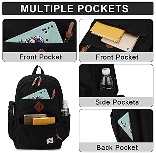 Mochila da Escola Ravuo para homens Mulheres, resistência à água de 15,6 polegadas para laptop Bag College Bookbag casual Daypack Travel Rucksack