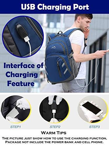 Proetrade Backpack Bookbag para laptop para faculdade viajar com porto de carregamento USB
