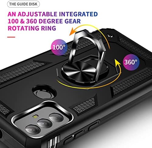 Drop do grau militar Impacto para Motorola Moto G Play 2023 Caso 360 Metal Roting Right Kickstand