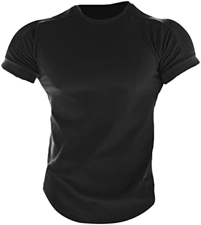 Camisetas musculares masculinas Treino leve de algodão Manga curta de manga curta Camisa de ginástica de treino atlético
