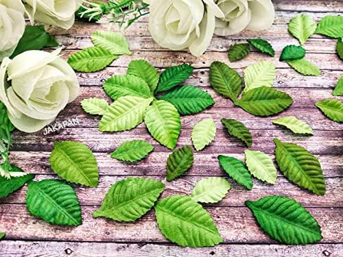 Jakapan Misture Green Craft folhas de amoreira papel artificial Folha de flores Corte de papel para scrapbooking Cartão