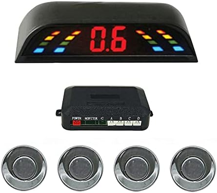 TOTMOX Wireless Car Kit de radar de radar de carro sem fio LED Visor de carro reverso Sistema de radar de backup com 4 Sensores Buzzer Beep-beep Alarm Indicador preto
