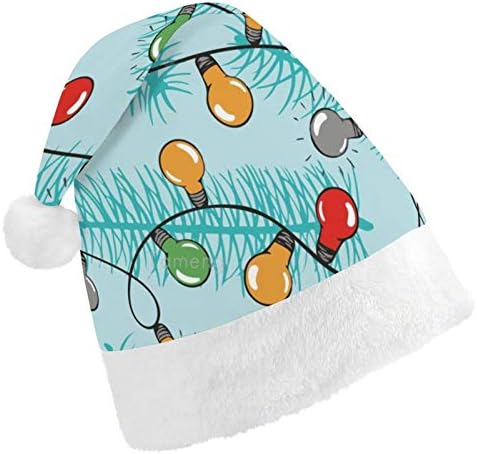 Chapéu de Papai Noel de Natal, lâmpada colorida de natal chapéu de férias de Natal para adultos, Hats de Natal