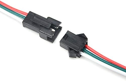 Xingyheng 100pcs 50Pairs 3pin plugue de conector masculino feminino com cabo de conector de terminal branco verde vermelho para a faixa de luz LED 5.9 '' Compatível com JST SM