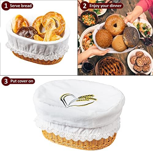 Uma cesta de pão de 12,5 'artizanka de 12,5' para servir para pão de fermento, bolos, muffins, bagels. Inclui