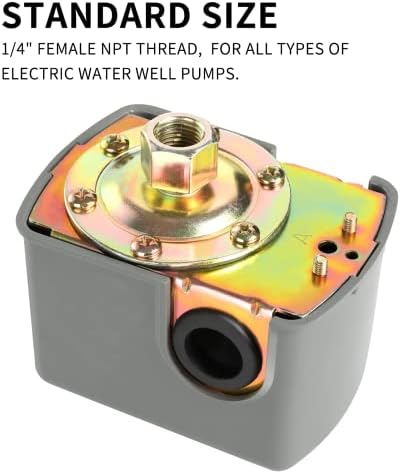 Pessure Switch for Well Pump, OAMCE 40-60PSI Pressão da água Diferencial ajustável, interruptor de controle de pressão da bomba de água NPT de 1/4 fêmea
