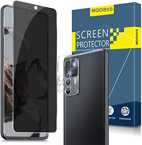 MOOISVS [2+2PACK] Para Xiaomi 12T/12T Pro 2022 Protetor de tela de privacidade+protetor de lente da câmera, filme