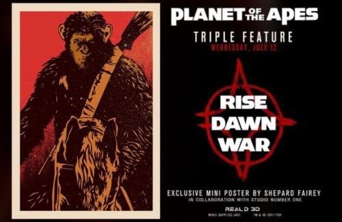 Guerra para o planeta dos macacos - 13 x19 D/s Poster de filme original IMAX AMC 2017