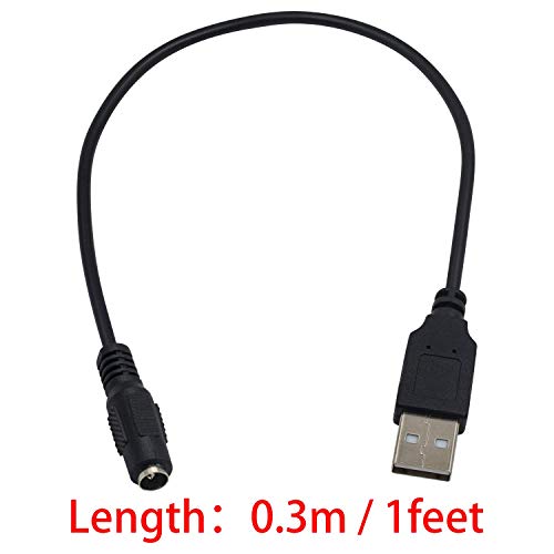 DUTTEK USB para cabo DC, cabo de carregamento de potência de 5,5x2,1 mm 5V DC, conectores eletrônicos do barril