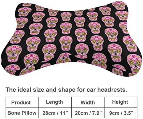 Flull Flowers Car Necue travesseiro de 2 travesseiros de apoio de cabeça em forma de osso para almofada para carro decorativo de carro