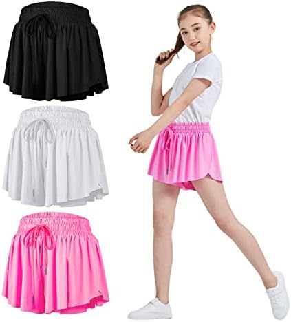 Flowy Shorts atléticos para garotas adolescentes Ginástica Yoga Executa Saias de borboleta Roupas bonitas de roupas da moda