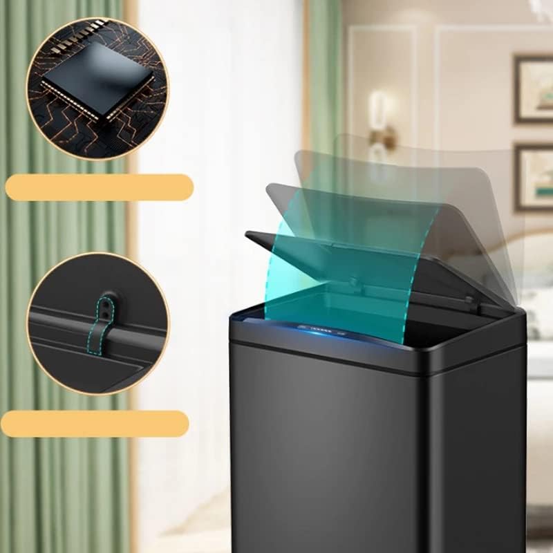 Feer de alta capacidade Lixo inteligente pode aço inoxidável Bin lixo de lixo para o banheiro de escritório