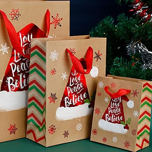 Cabilock 12pcs Bolsas de presente de Natal Pap papel de férias Presente de doces de doce contêiner