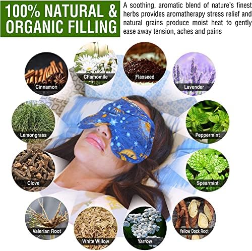 Abordagem da natureza máscara de travesseiro ocular de lavanda com aromaterapia à base de plantas Freezer segura e microondas para terapia quente e a frio