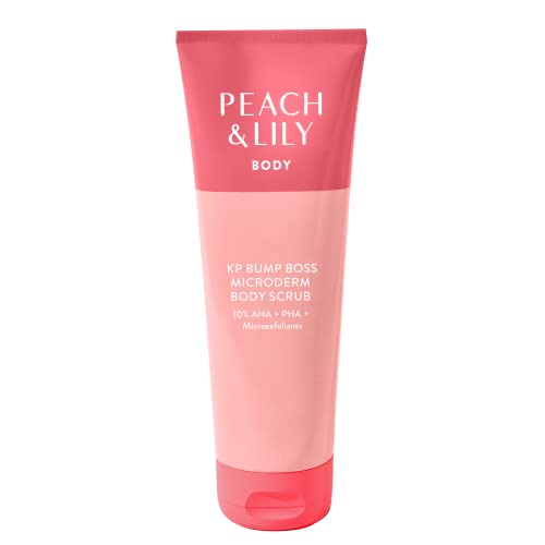 Peach & Lily KP Bump Boss Microderm Body Scrub | 10% AHA | Pele suave, macia e sedosa e radiante | Limpo, não tóxico, sem crueldade | 8.11 oz