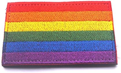 Auhafaly LGBT Orgulho Rainbow Bandle Patch gay Right Bordered Morale Emblem com Hook and Loop El Arco Iris