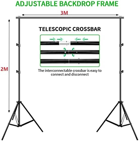 TJLSS Sistema de suporte de fundo 2x3m ajustável 25W/135W Umbrellas SoftBox Kit de iluminação contínua para o vídeo do estúdio de câmera Vídeo
