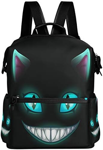 Orencol Fantasia Risada assustadora CACO CACO NA BLACK CHESHIRE HALLOWEEN Backpack School Bag Travel