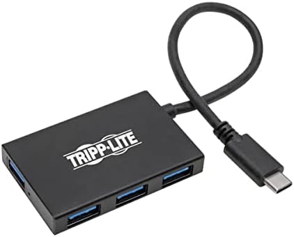 Tripp Lite Gen 1 USB-C Hub, USB-C portátil para USB-A divisor para carregamento e transferência de dados, Thunderbolt 3, 5 Gbps, 1,5 A, alumínio