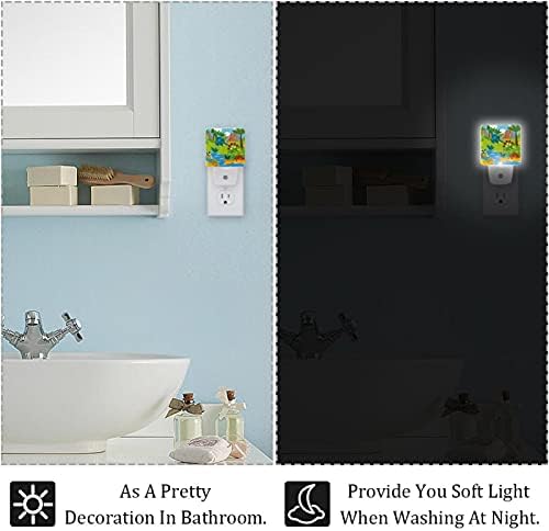 Dinosaur Animal Led Night Light, Kids Nightlights for Bedroom Plug in Wall Night Lamp Brilho ajustável para escadas
