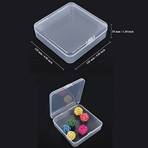 Goodma 30 peças quadradas Mini Clear Plastic Organizer Box Recipientes com tampas articuladas para itens pequenos e outros projetos de artesanato