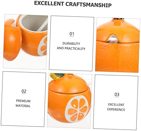 Hanabass 1 Set Seconing Orange Temoning Jar Açúcar Bowl com tampa de contêiner de frutas de frutas de frutas