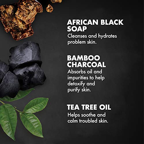 SheaMoisture African Black Soap Bamboo Carcoal esfolia o corpo, 6 onças